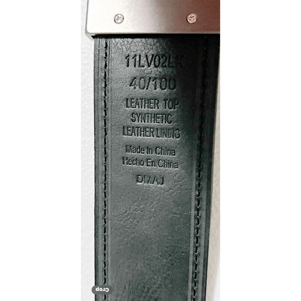 Levi Strauss Men's Leather TOP Belt Synthetic Leather Lining Original Riveted 40